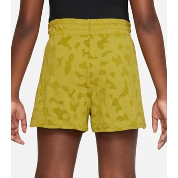 Nike Girl's DriFit Knit High-Rise Shorts, Moss/Olive Flak, Size‎ L - Picture 2 of 5